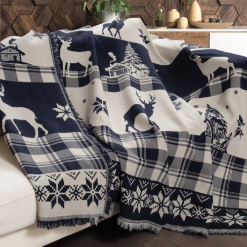 Плед М "Blanket Deer blue"