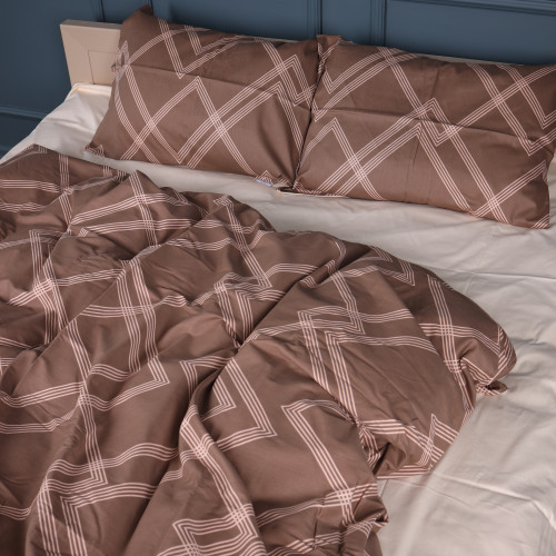 Пододеяльник Сатин 22-1413 Brown Geometry