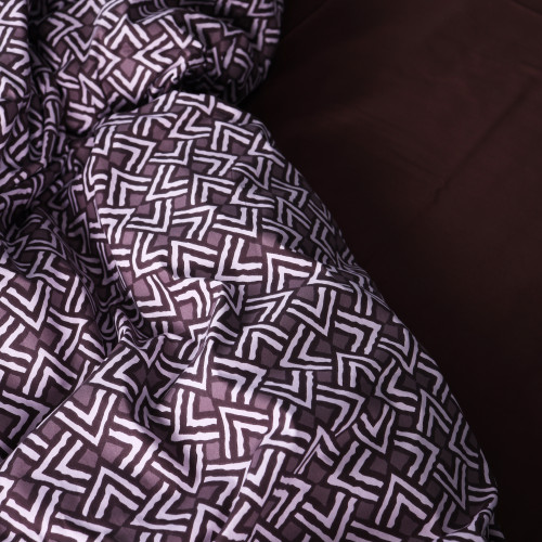 Комплект постільної білизни Сатин 22-1385 Brown Geometry - 4
