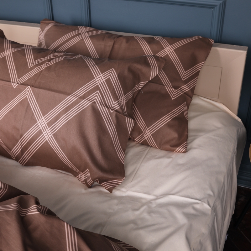 Комплект постільної білизни Сатин 22-1413 Brown Geometry - 3