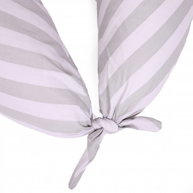 Подушка для беременных и кормления №5019 Color Line 17-0600 Stripe White Gray EcoSilk бязь - 4