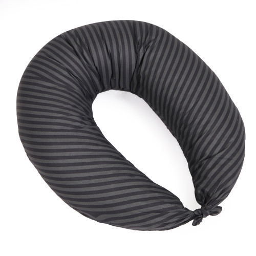 Подушка для беременных и кормления №5017 Color Line 17-0611 Stripe Black EcoSilk бязь
