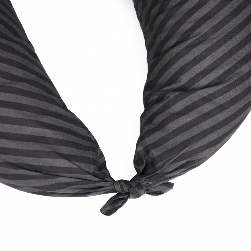 Подушка для беременных и кормления №5017 Color Line 17-0611 Stripe Black EcoSilk бязь - 5