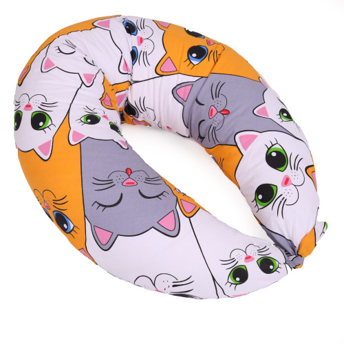 Подушка для беременных и кормления №5027 Color Line 17-0636 Кот батон Оранжевый EcoSilk бязь