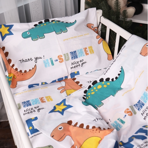 Простынь на резинке (бязь) Kids Time 17-0697 Colorful Dinosaurs - высота 10 см