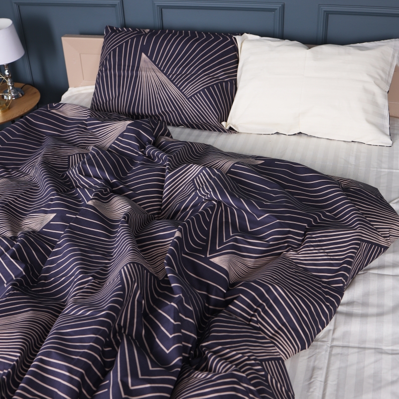 Комплект постельного белья Бязь 17-0721 Cream and Grey Stripes