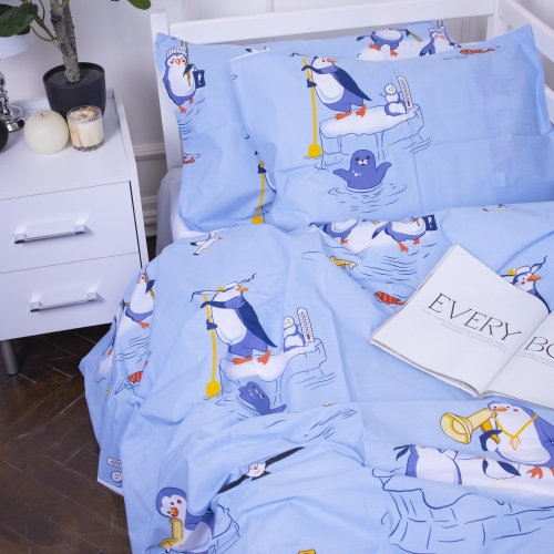Подростковое постельное белье Бязь Kids Time 17-0619 Funny penguins