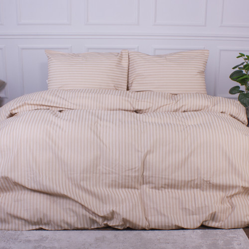 Комплект постільної білизни MirSon Ranforce Elite 17-0602 Stripe Creamy - 2