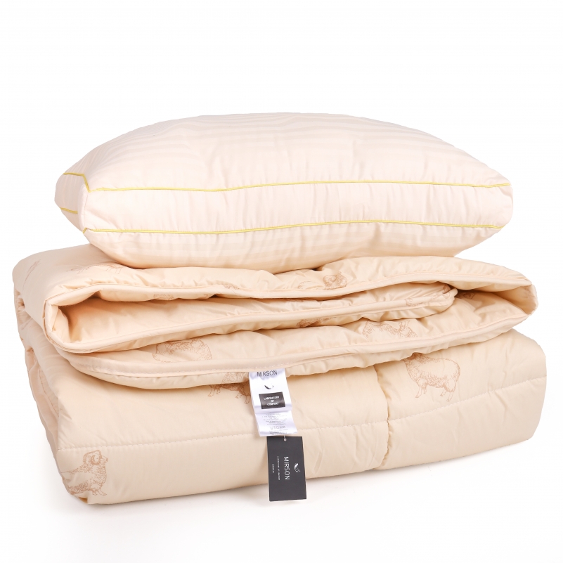 Набор шерсть №9562 "Gold camel" Wool Зима (Одеяло + подушка) - 1