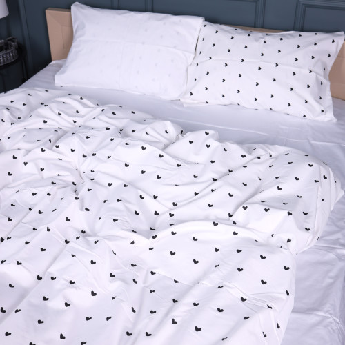 Комплект постільної білизни Сатин 22-1390 Hearts and Dreams