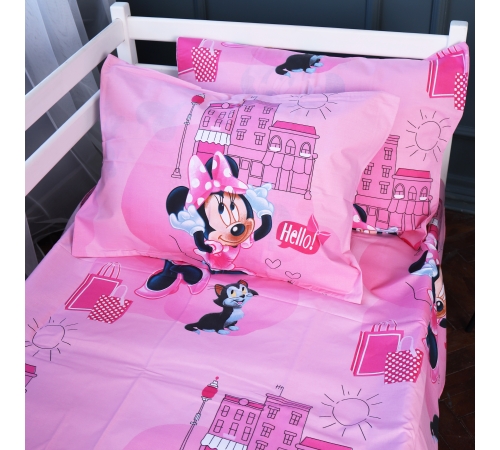 Простынь на резинке (бязь) Kids Time 17-0703 Hello Minnie - высота 10 см