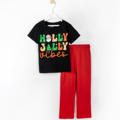  Пижама детская новогодняя "Holly Jolly"