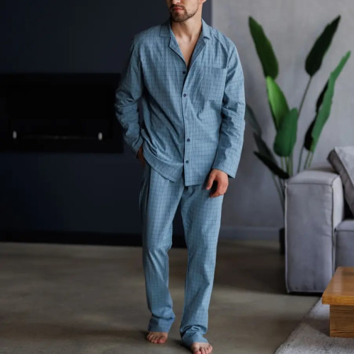 Пижама мужская Вареный хлопок Х "Homely" blue