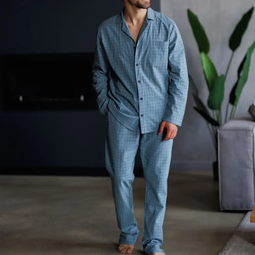 Пижама мужская Вареный хлопок Х "Homely" blue - 2
