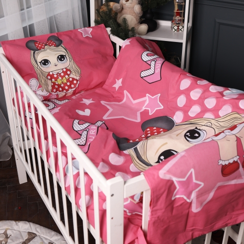 Простынь на резинке (бязь) Kids Time 17-0699 LOL Dolls - высота 10 см