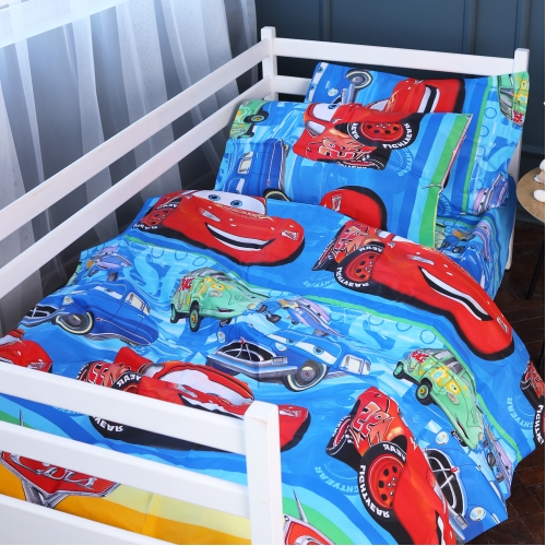 Простынь на резинке (бязь) Kids Time 17-0686 Lightning McQueen - высота 10 см