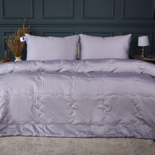 Летний постельный комплект №3007 Line Satin Premium 0251 Skyline Silk (одеяло + 2 наволочки)