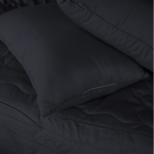 Літній постільний комплект №2959 Line Satin Light Pro 10-006 Black 