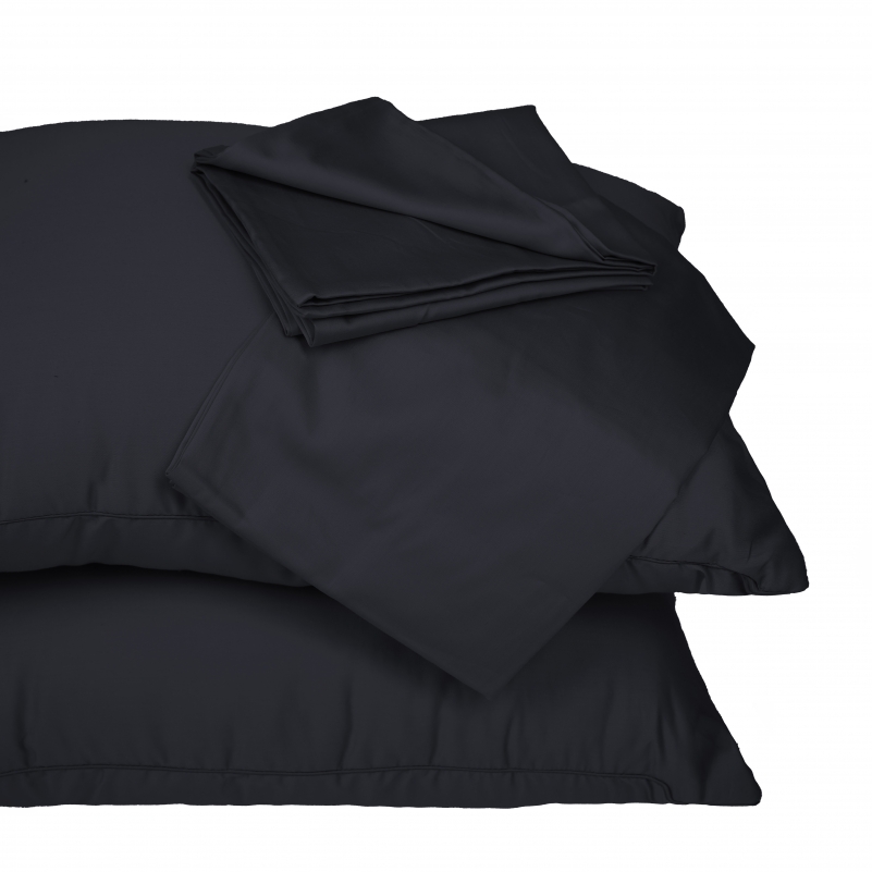 Літній постільний комплект №2965 Line Satin Light Pro 10-006 Black "Modal" (ковдра + 2 наволочки) - 6