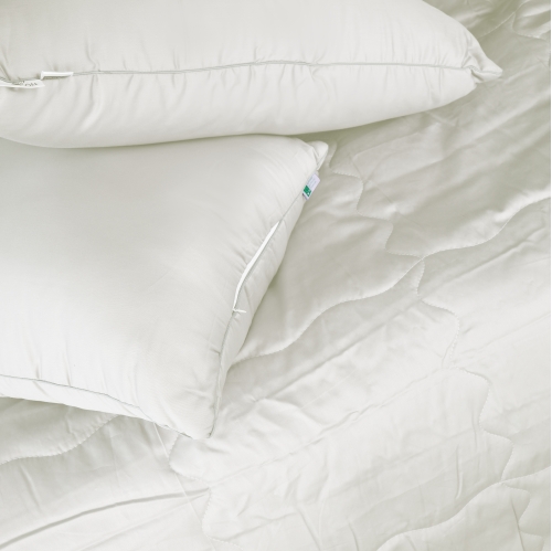Літній постільний комплект №2985 Line Satin Premium 0001 Moko White 