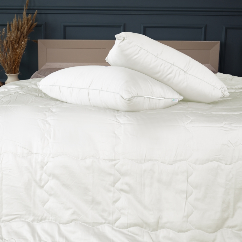 Літній постільний комплект №2991 Line Satin Premium 0001 Moko White "Modal" (ковдра + 2 наволочки) - 4