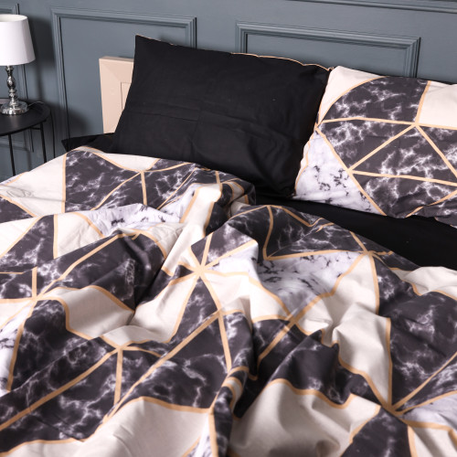 Комплект постельного белья Бязь 17-0693 Marbe Black Blocks - 2