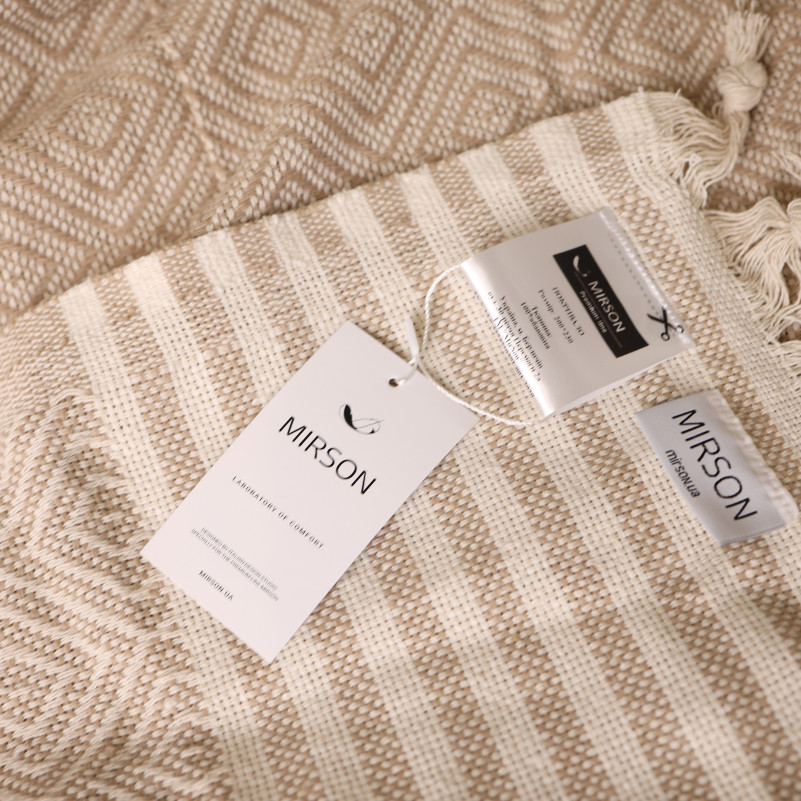 Покривало Б "Organic Comfort Large beige rhombus" - 2