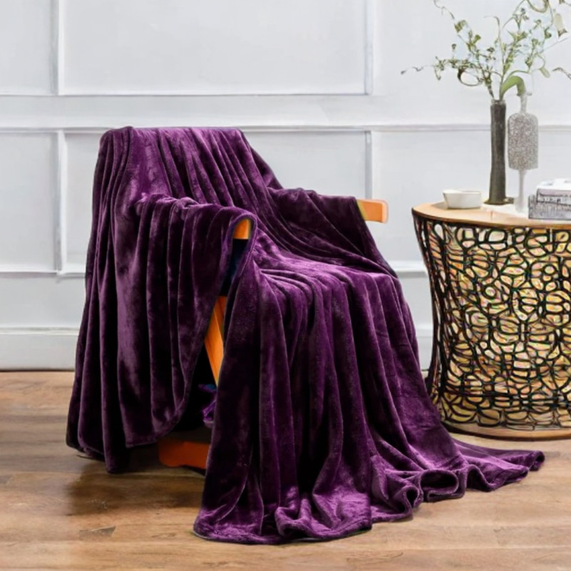 Плед М "Plaid fleece dark violet"