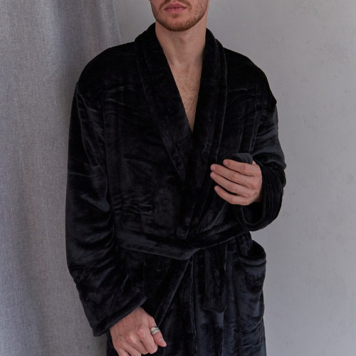  Халат мужской  "Plush robe" black - 2
