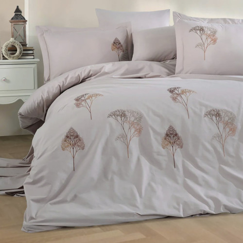 Комплект постельного белья С №104 Poplin twig design beige - 3