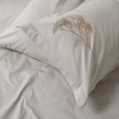 Комплект постільної білизни С №104 Poplin twig design beige
