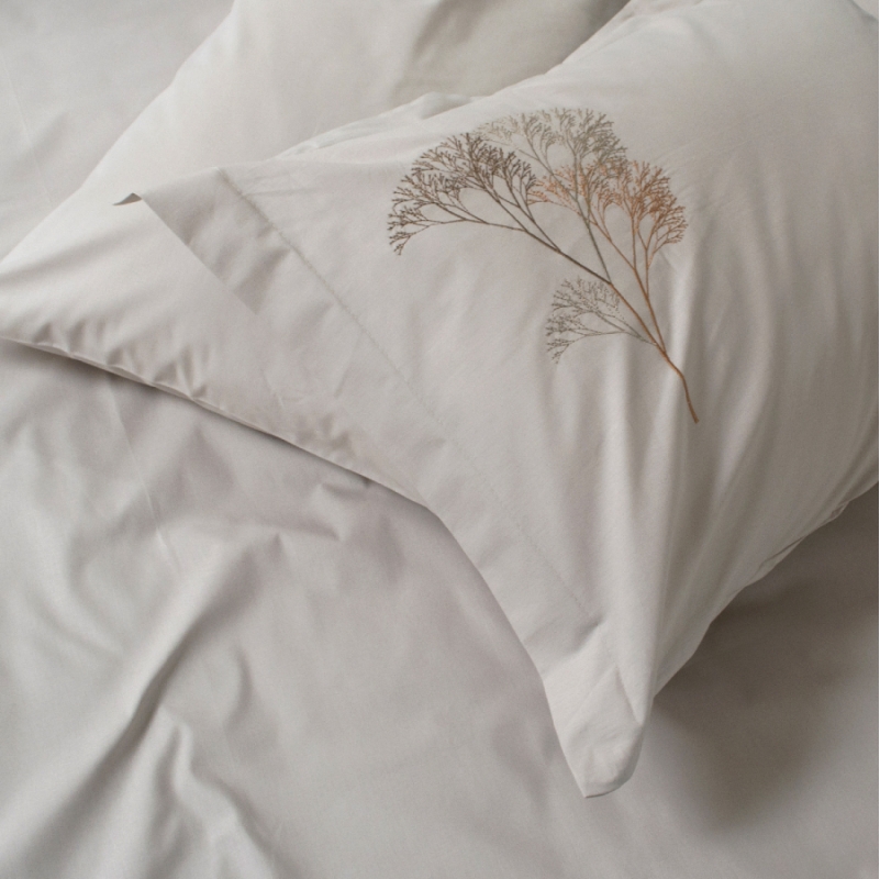 Комплект постільної білизни С №104 Poplin twig design beige