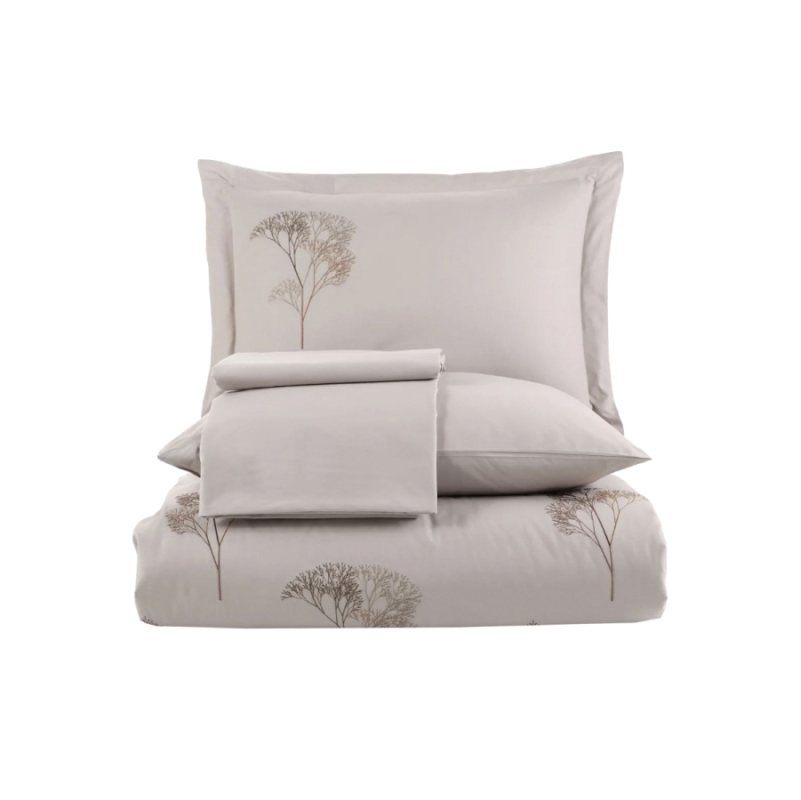 Комплект постільної білизни С №104 Poplin twig design beige - 7