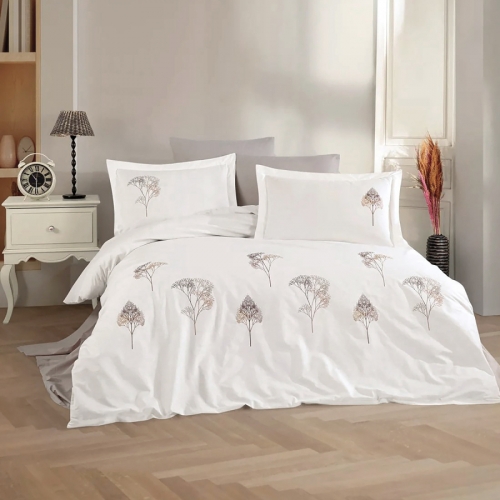 Комплект постільної білизни С №105 Poplin twig design creamy - 2