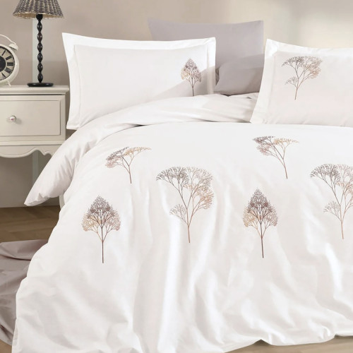 Комплект постільної білизни С №105 Poplin twig design creamy - 3