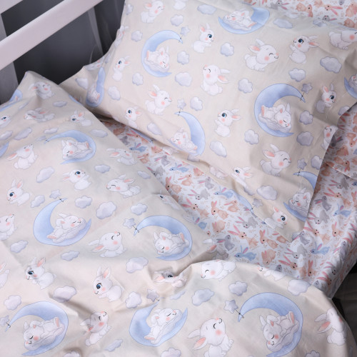 Простирадло на гумці Poplin Line Kids Time 07 "Rabbits" - висота 25 см (дитячі 10 см) - 5