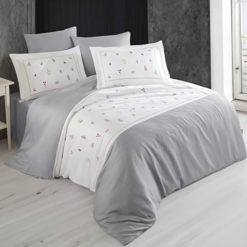 Комплект постельного белья С Satin Elit "Delight gray" - 2