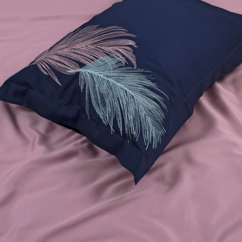 Комплект постільної білизни С Satin Elit "Feather blue" - 5