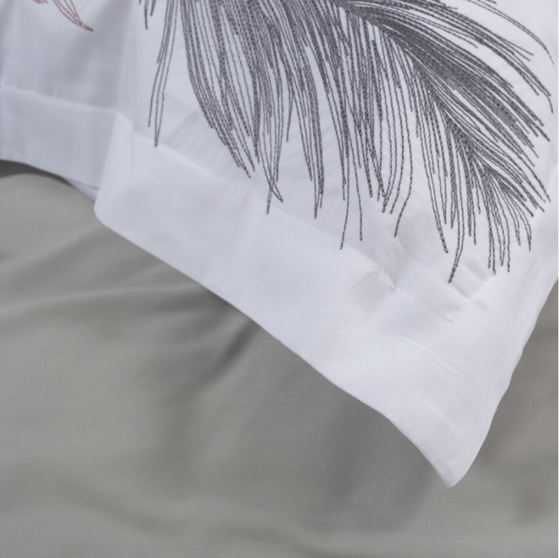 Комплект постільної білизни С Satin Elit "Feather white" - 3