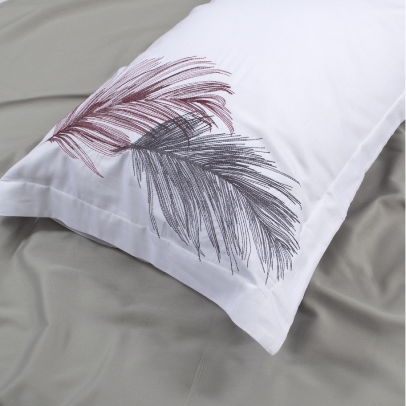 Комплект постільної білизни С Satin Elit "Feather white" - 4