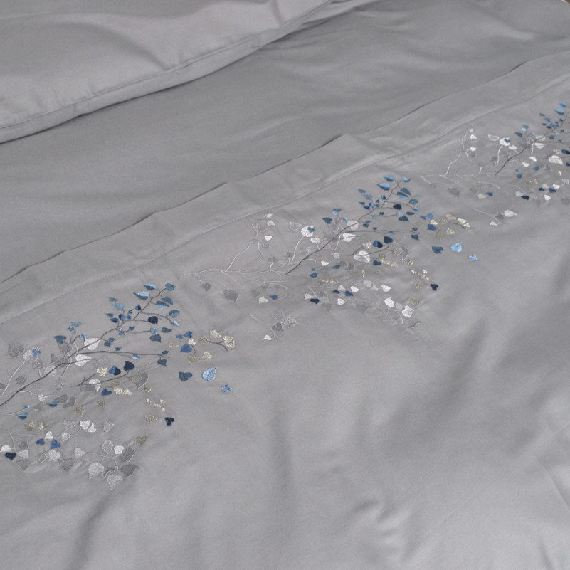 Комплект постільної білизни С Satin Elit "Petals gray" - 4