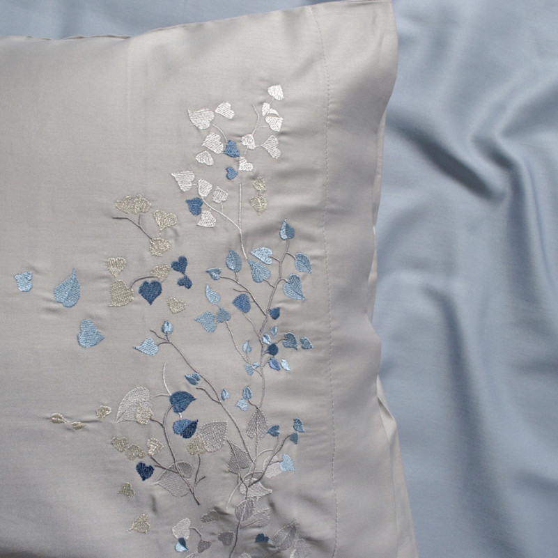 Комплект постільної білизни С Satin Elit "Petals gray" - 5