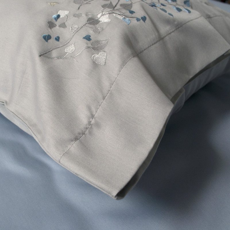 Комплект постільної білизни С Satin Elit "Petals gray" - 6