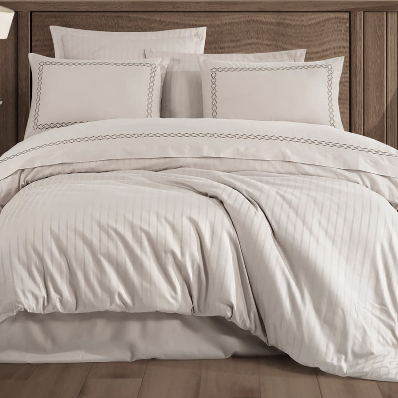 Комплект постільної білизни С Satin Elit "Serenity beige" - 1