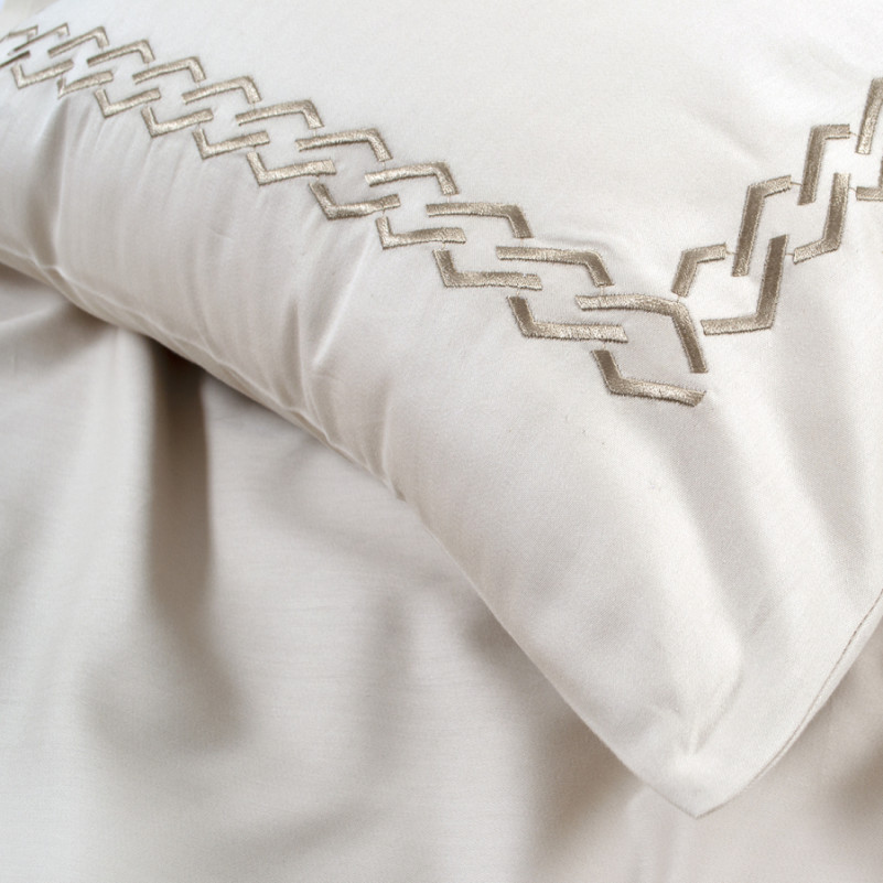 Комплект постільної білизни С Satin Elit "Serenity beige" - 6