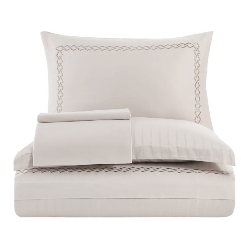 Комплект постільної білизни С Satin Elit "Serenity beige" - 8