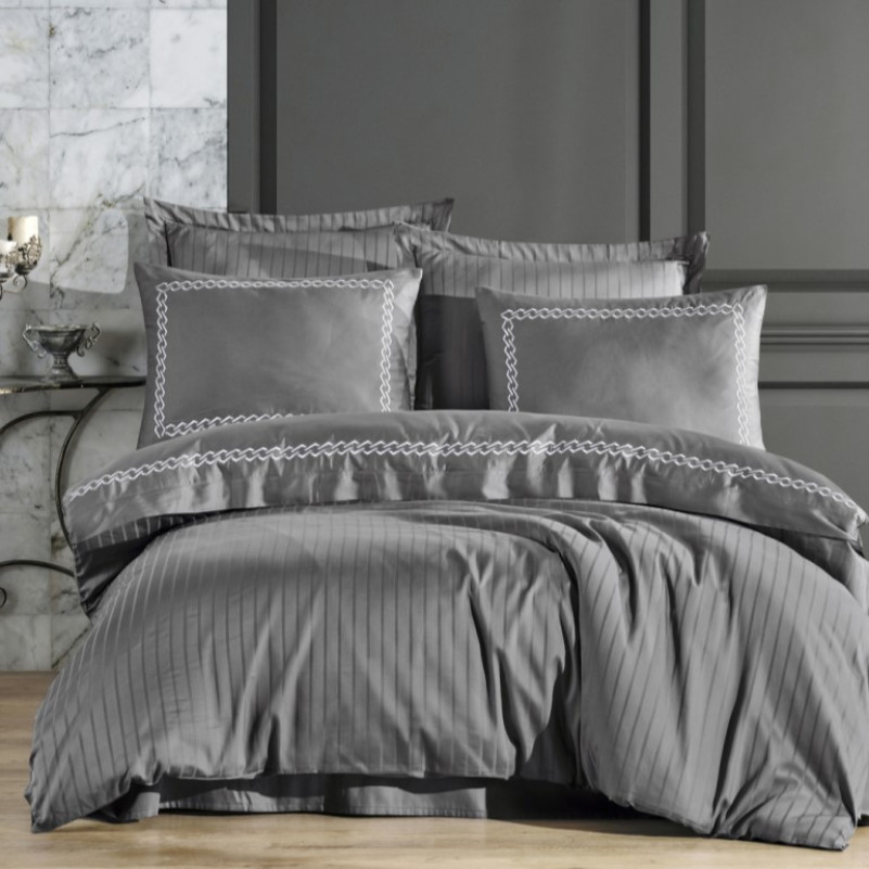 Комплект постельного белья С Satin Elit "Serenity gray" - 1