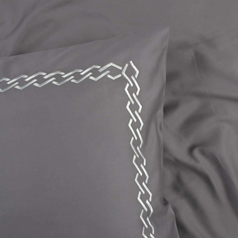 Комплект постельного белья С Satin Elit "Serenity gray" - 4