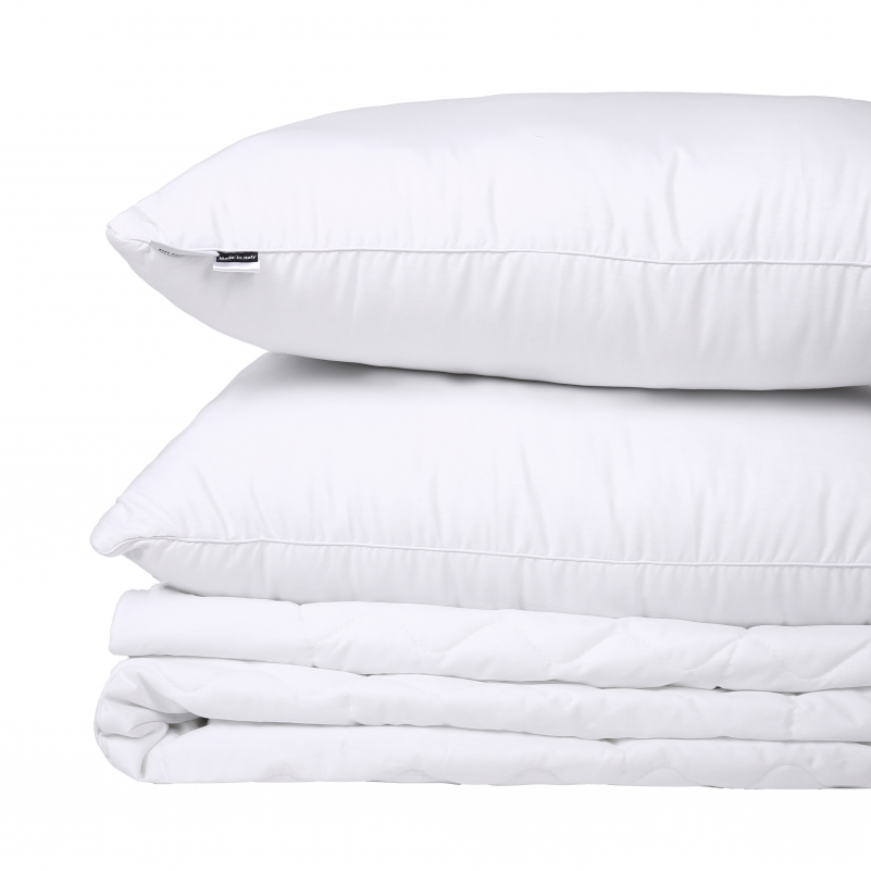 Літній постільний комплект №2964 Line Satin Light Pro 10-001 Snow White "Modal" (ковдра + 2 наволочки) - 8