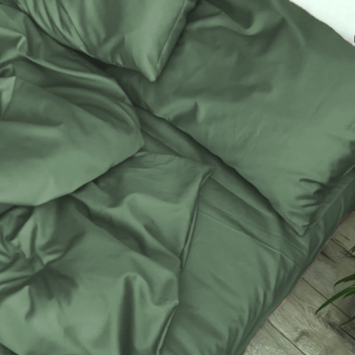 Простирадло на гумці Satin Light Pro 10-017 Green Olive - висота 25 см (дитячі10 см)